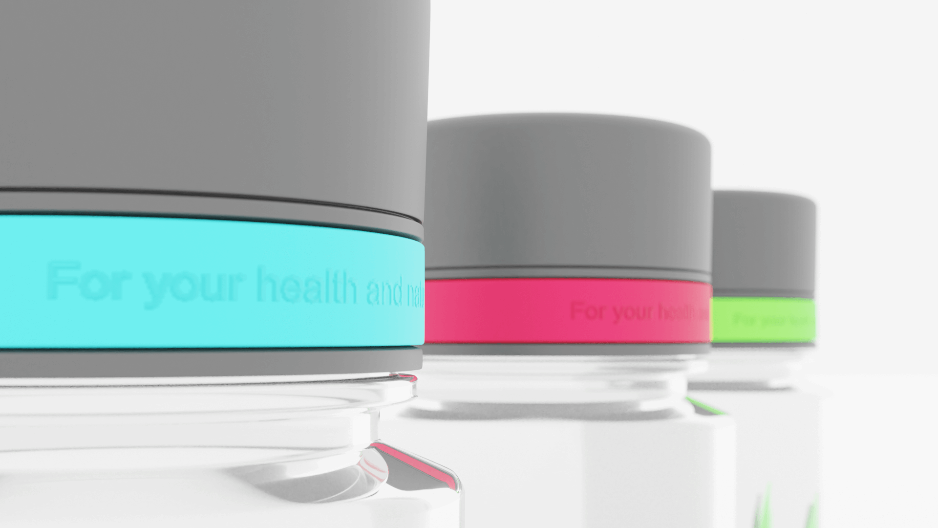 Cap detail — embossed tagline on the silicone band.