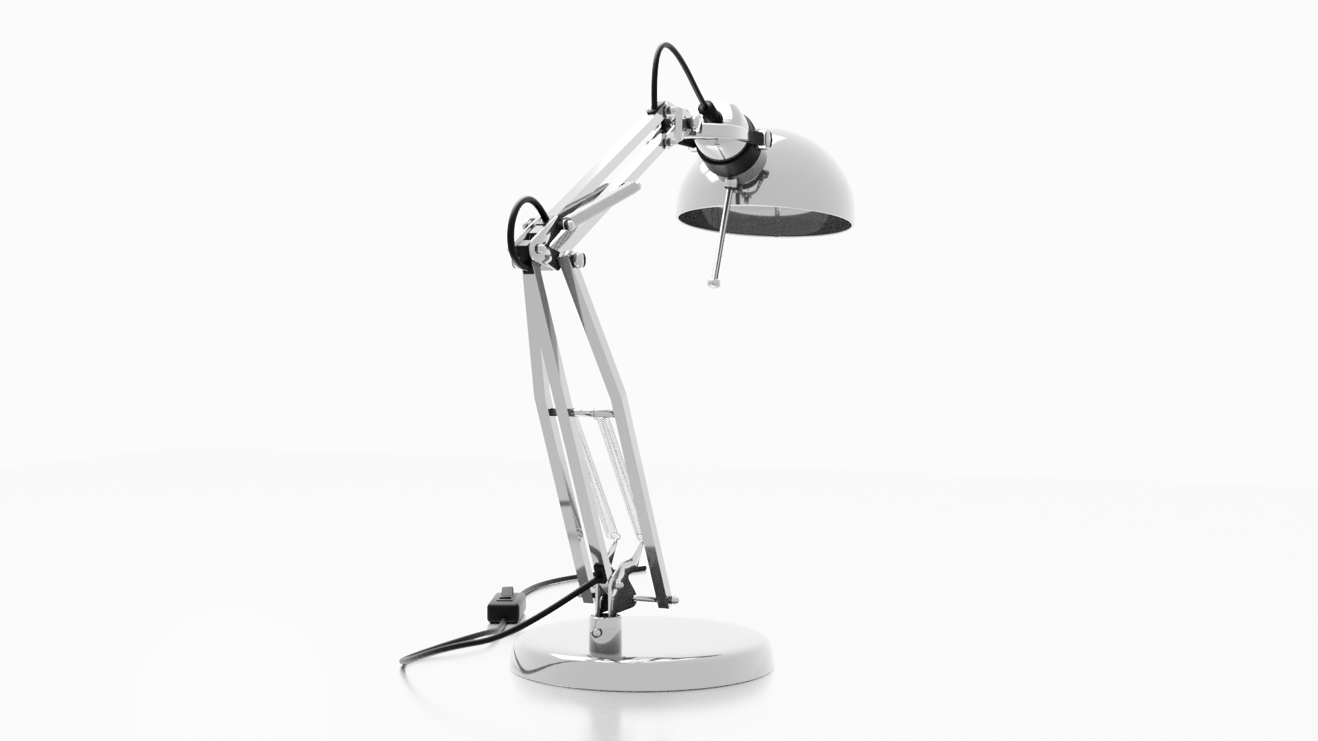 Side profile — the lamp folded into its working pose.